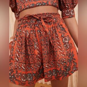 Ulla Johnson Nalani Shorts in Orange / Clementine Size 8 NWT